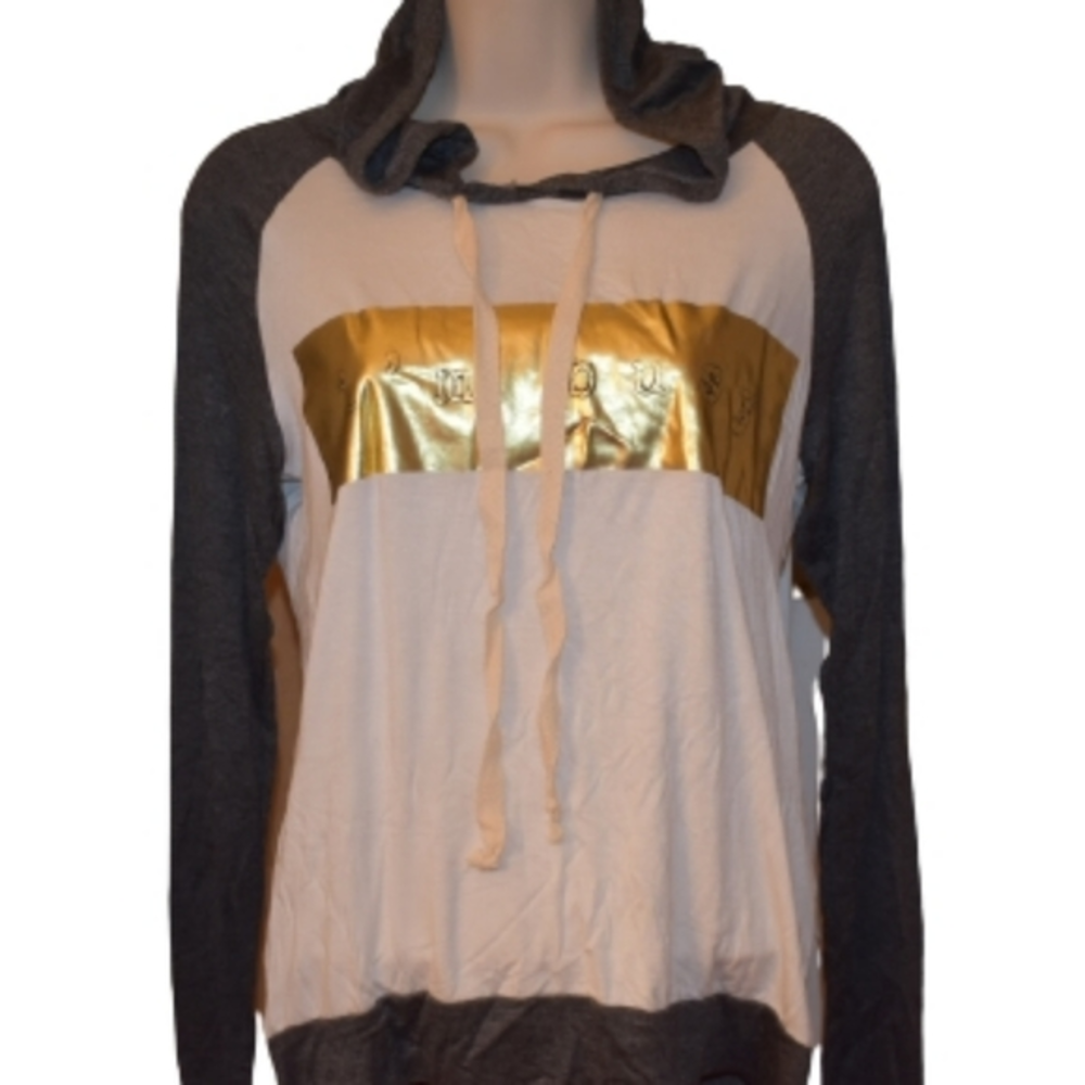 Free Kisses I'm Busy Long Sleeve‎ Hooded Tee M